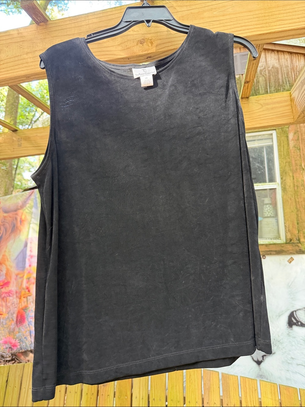 The travel collection  Black Sleeveless Crewneck Tank Top